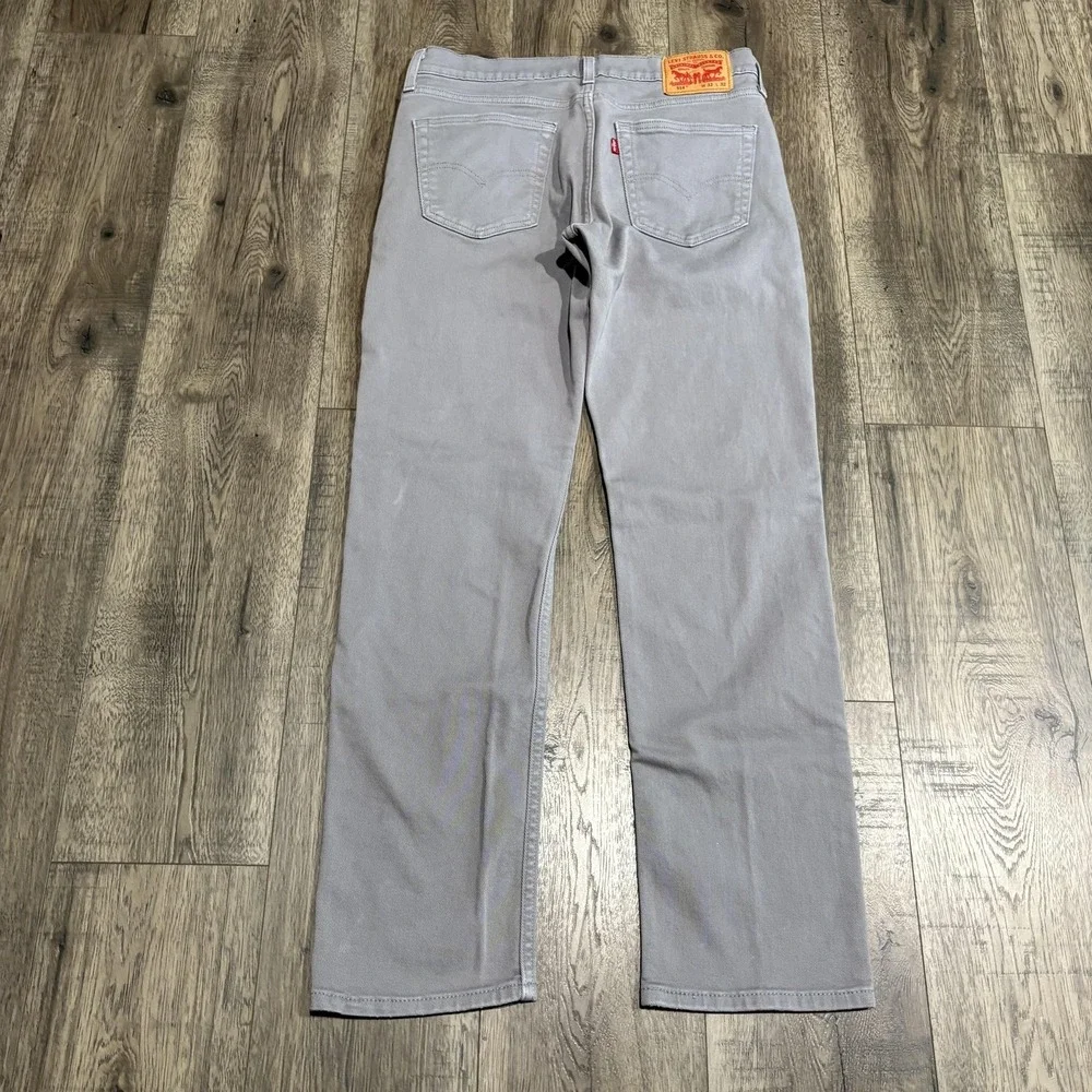 Levis 514 Jeans Mens 32x32 Gray Light Wash Regular Fit Straight Leg Denim Pants